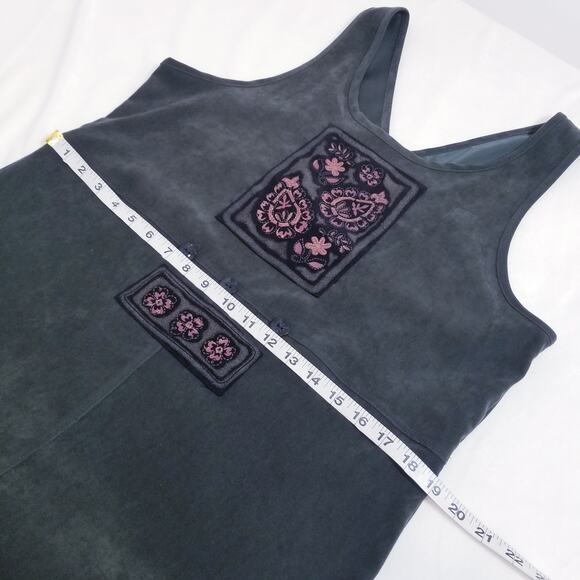 Vintage 90's Y2K Amanda Smith Suede Long Jumper Dress with side slits - Picture 6 of 13